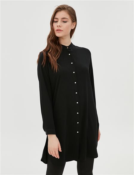 Tunic With Button SZ 21505 Black