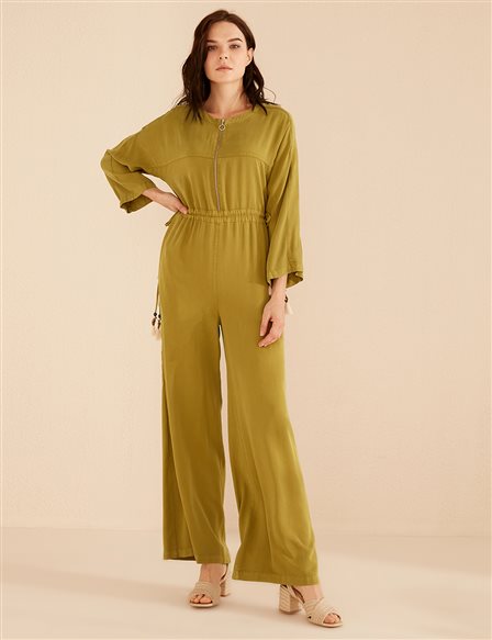Ruched Jumpsuit B20 22002 Green