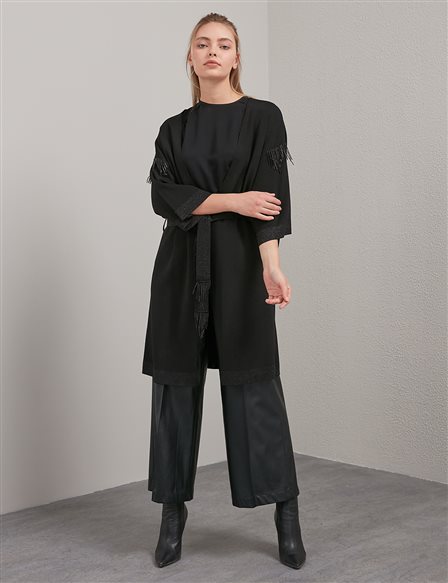 Knitwear Cardigan With Bead Black A20 TRK14