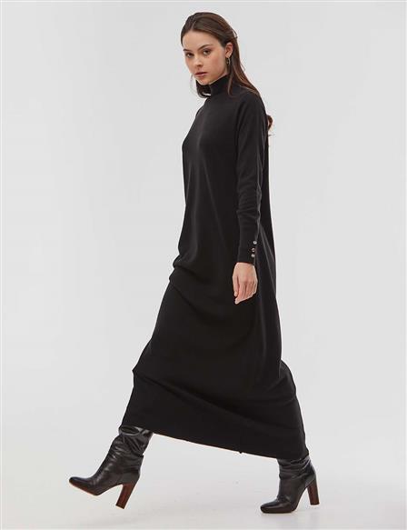 Full Length Knitwear Dress Black