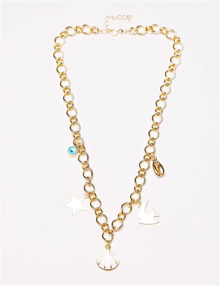 Shell Figured Necklace Gold Color
