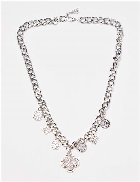 Symbolic Thick Chain Necklace Nickel