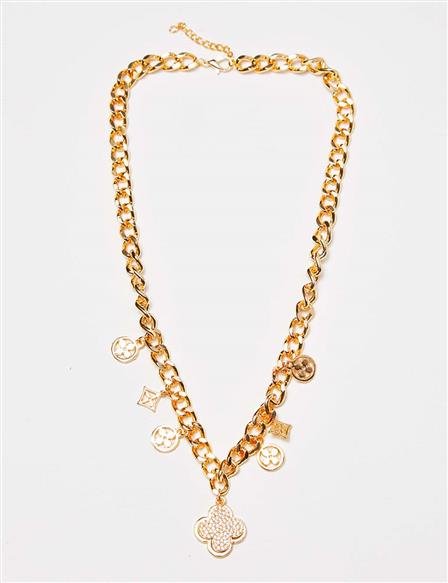 Symbolic Thick Chain Necklace Gold Color