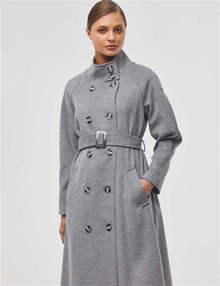 Belted Coat Grey