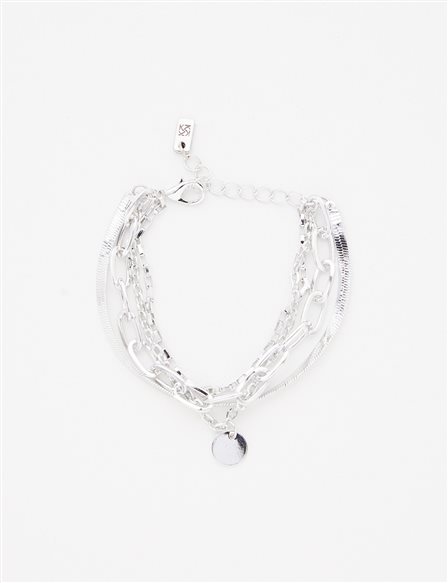Quad Chain Bracelet Silver Color