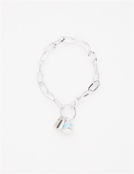Thick Chain Bracelet Silver Color
