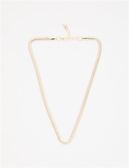 Flat Italian Chain Necklace Gold Color