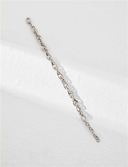 Double Chain Bracelet Silver Color