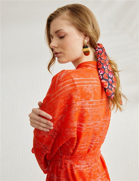 Belted Kimono Sleeve Wear and Go Scarlet