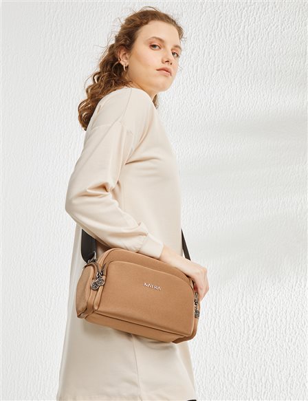 Four Compartment Crossbody Bag Brown