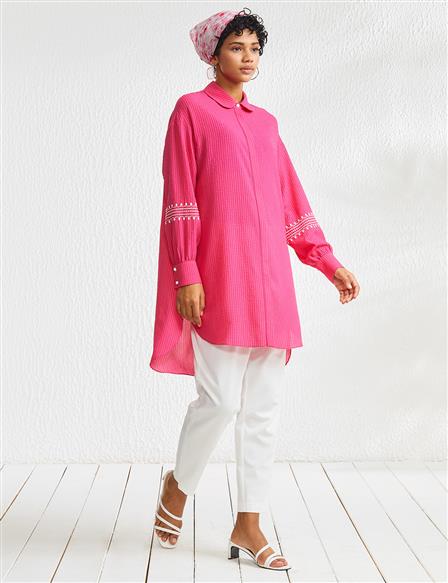 KYR Embroidered Baby Collar Tunic Pink