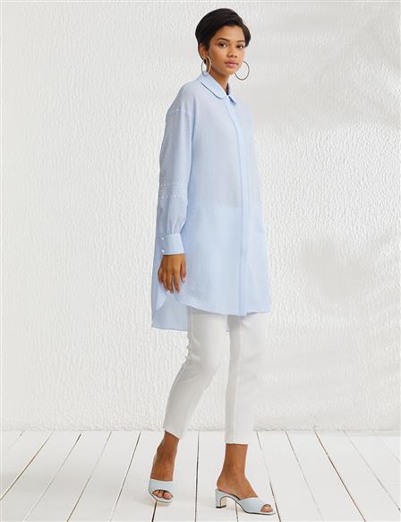 KYR Embroidered Baby Collar Tunic Light Blue