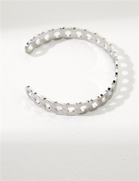 Chain Look Bracelet Silver Color