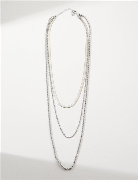 Multi Chain Necklace Silver Color