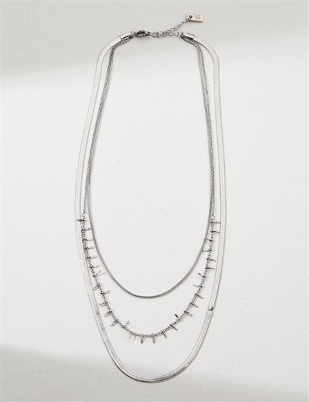 Multi Chain Design Necklace Silver Color