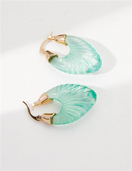 Sea Shell Earrings Green