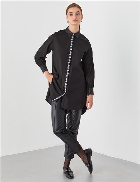 KYR Embroidered Long Tunic Black