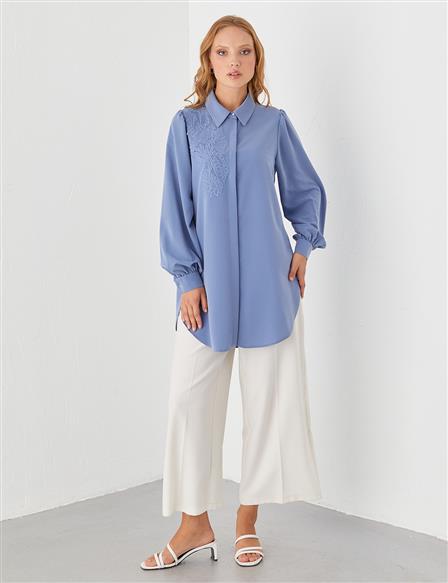 Embroidered Tunic Sky Blue