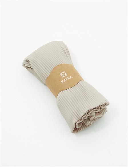  Pleated Scarf Milky Brown