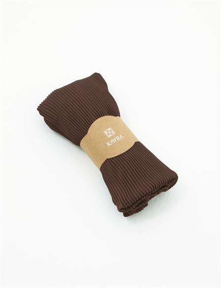  Pleated Scarf Brown
