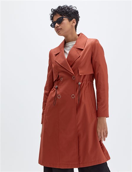 Snap Button Trench Coat Tile
