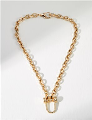 Small Chain Necklace B21 KLY03 Gold