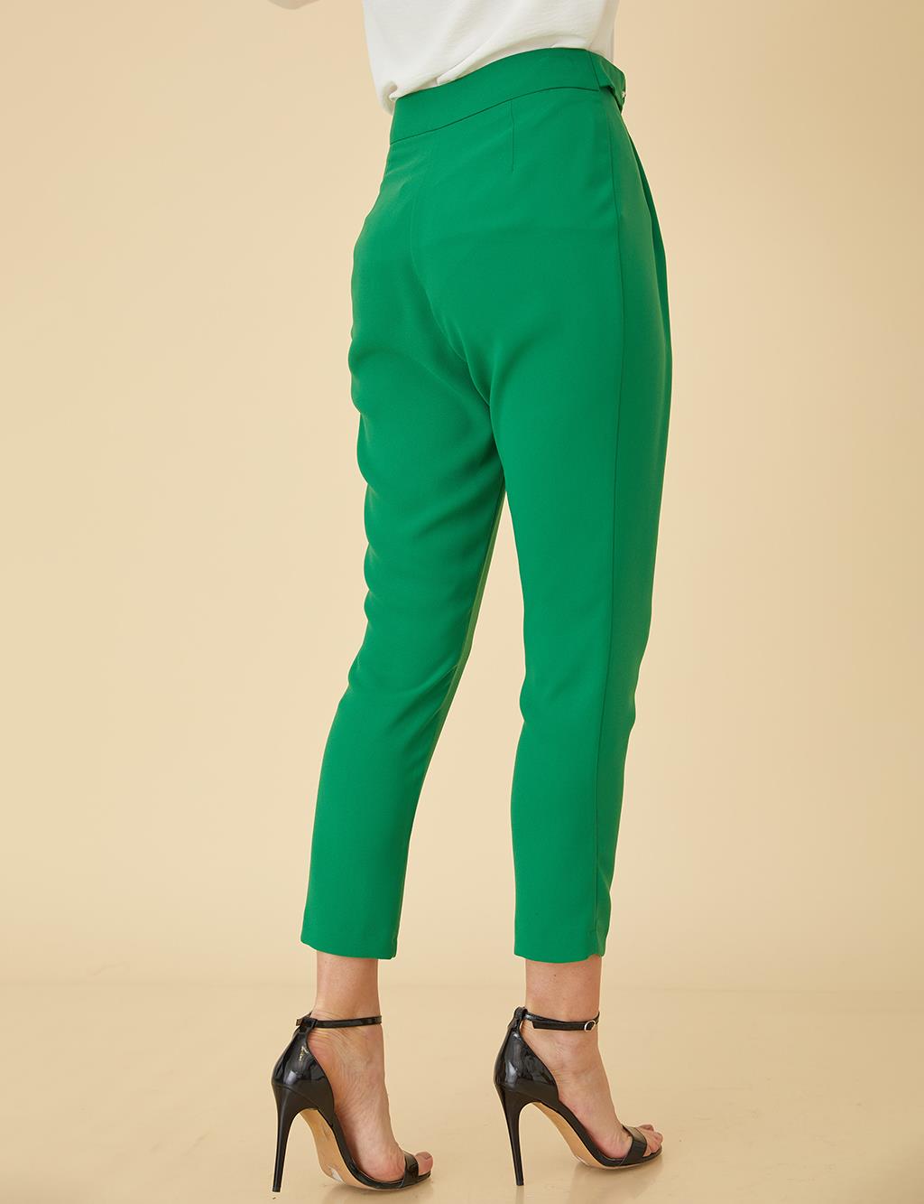 Pleated Pants B9-19119 Green - Kayra.com