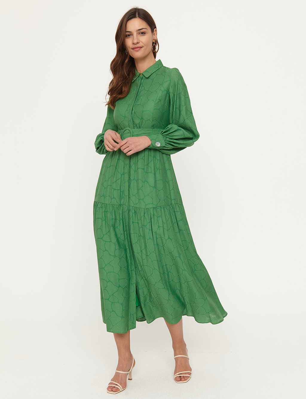 Flowy Dress B21 23133 Green