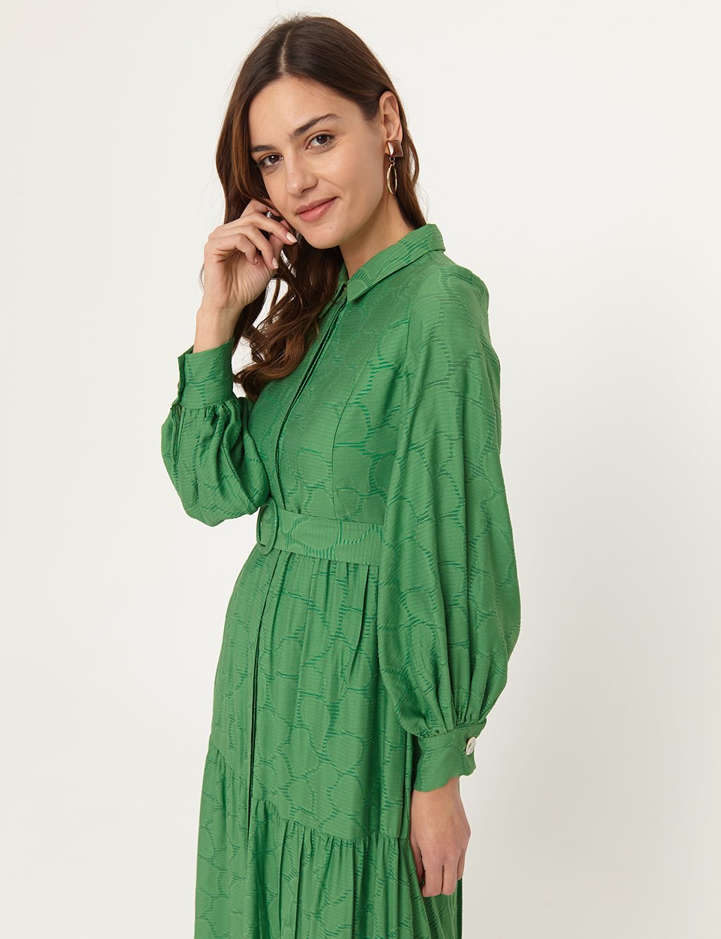 Flowy Dress B21 23133 Green