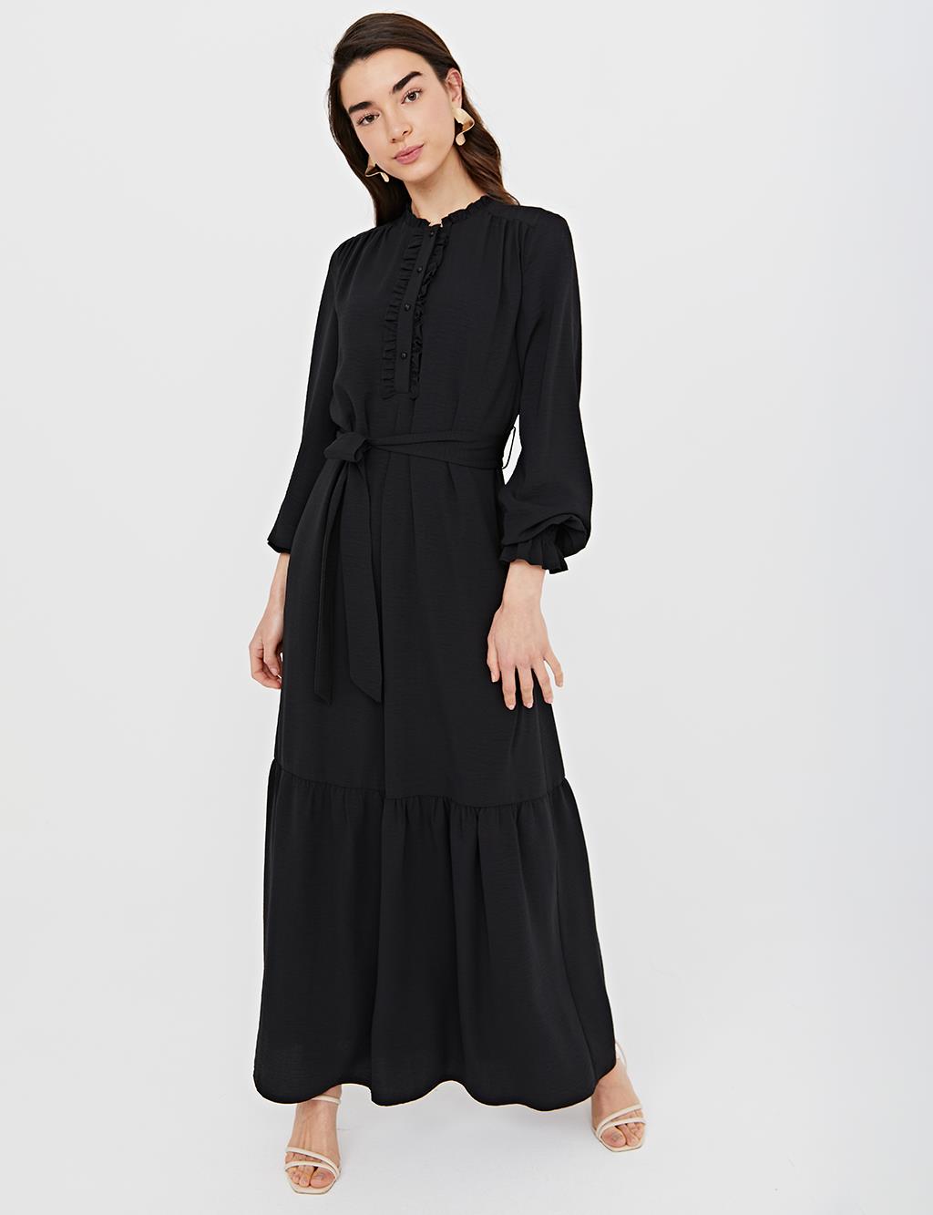 KYR Belted Frilly Dress B21 83006 Black