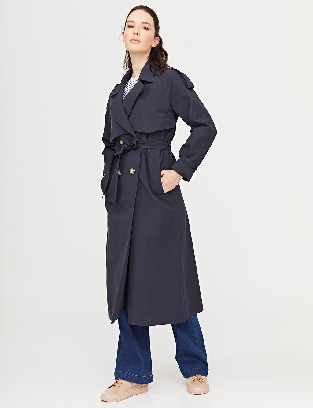 Double Breasted Trenchcoat Navy B21 14008A