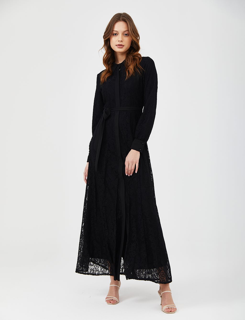 KYR Lace Long Dress Black B21 83004