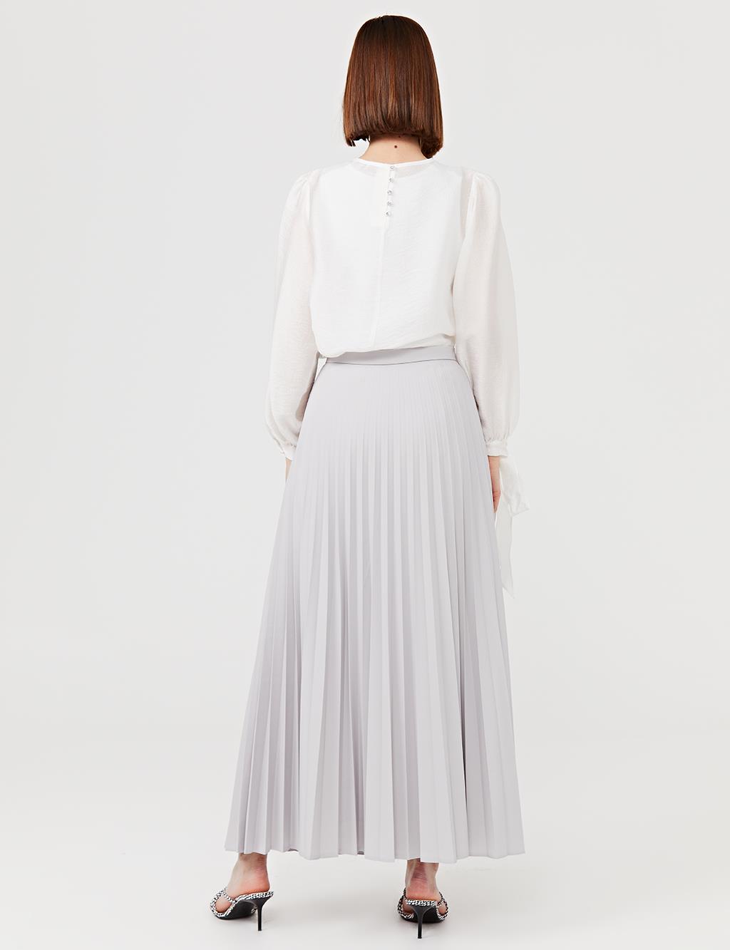 Basic Pleated Skirt SZ 12501 Gray