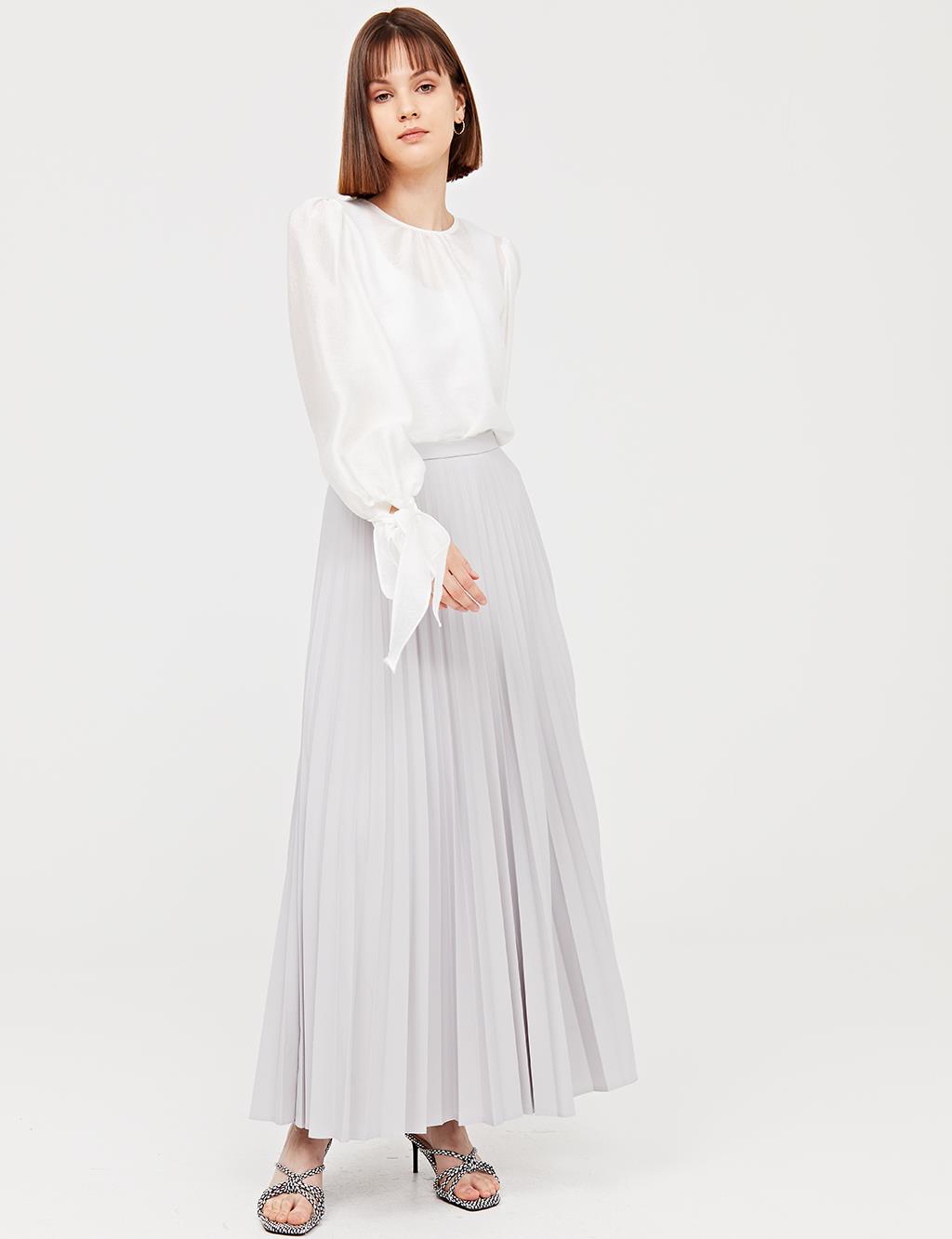 Basic Pleated Skirt SZ 12501 Gray