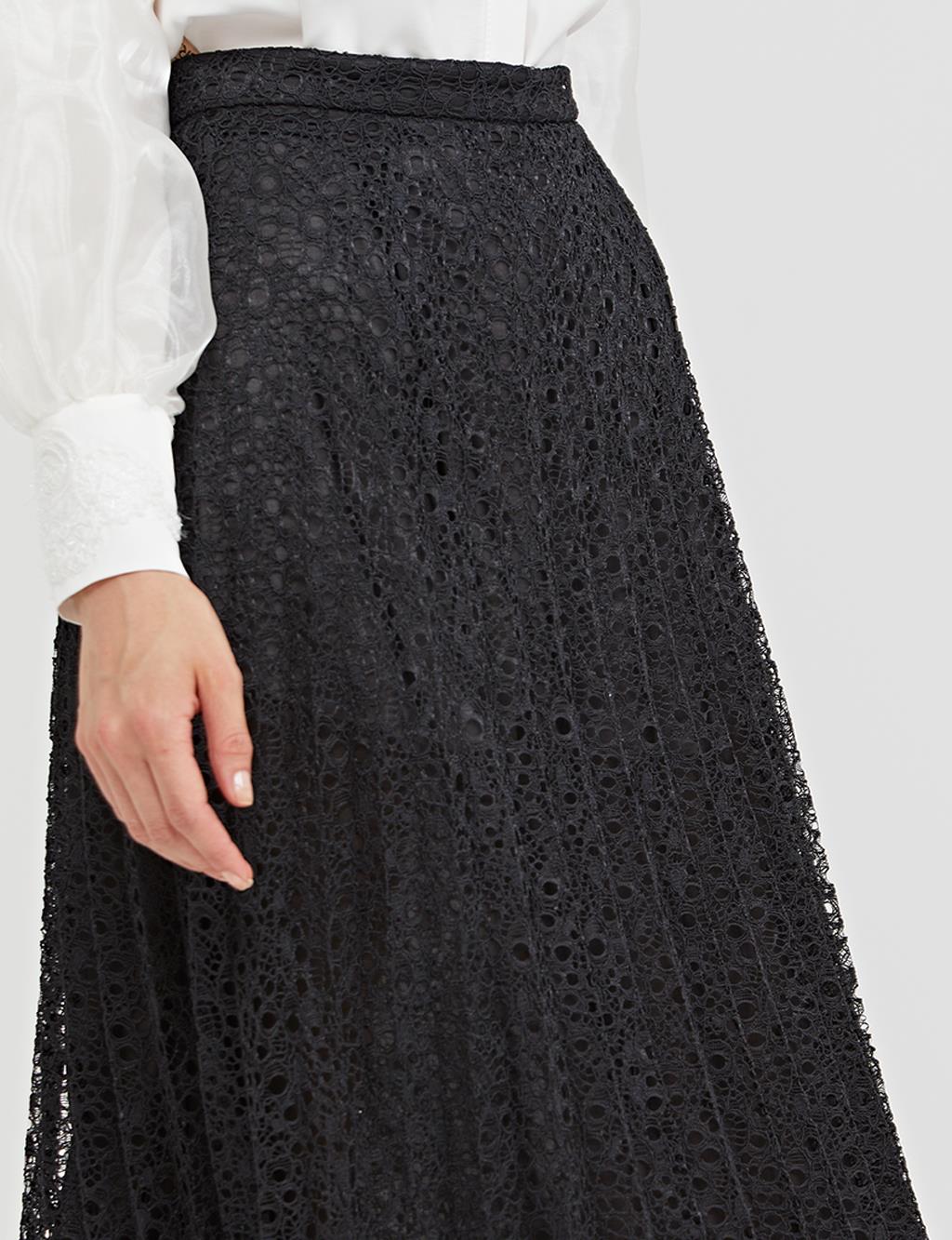Flowy Lace Skirt A21 12017 Black
