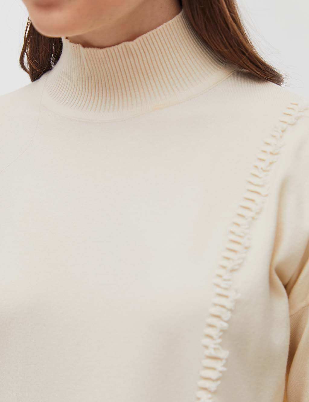 frilly turtleneck