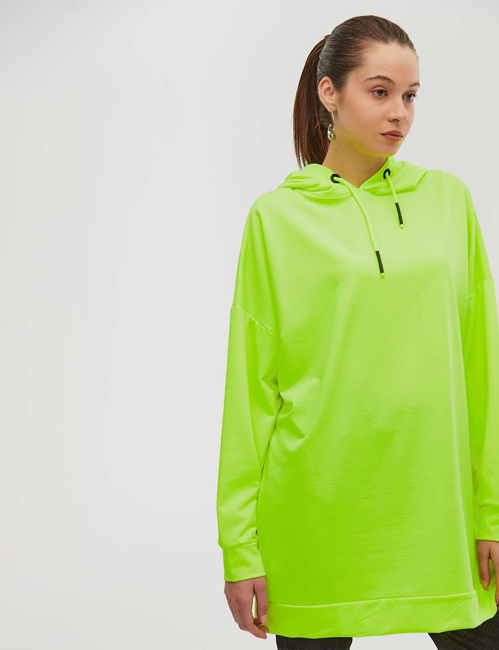 highlighter yellow sweatshirt