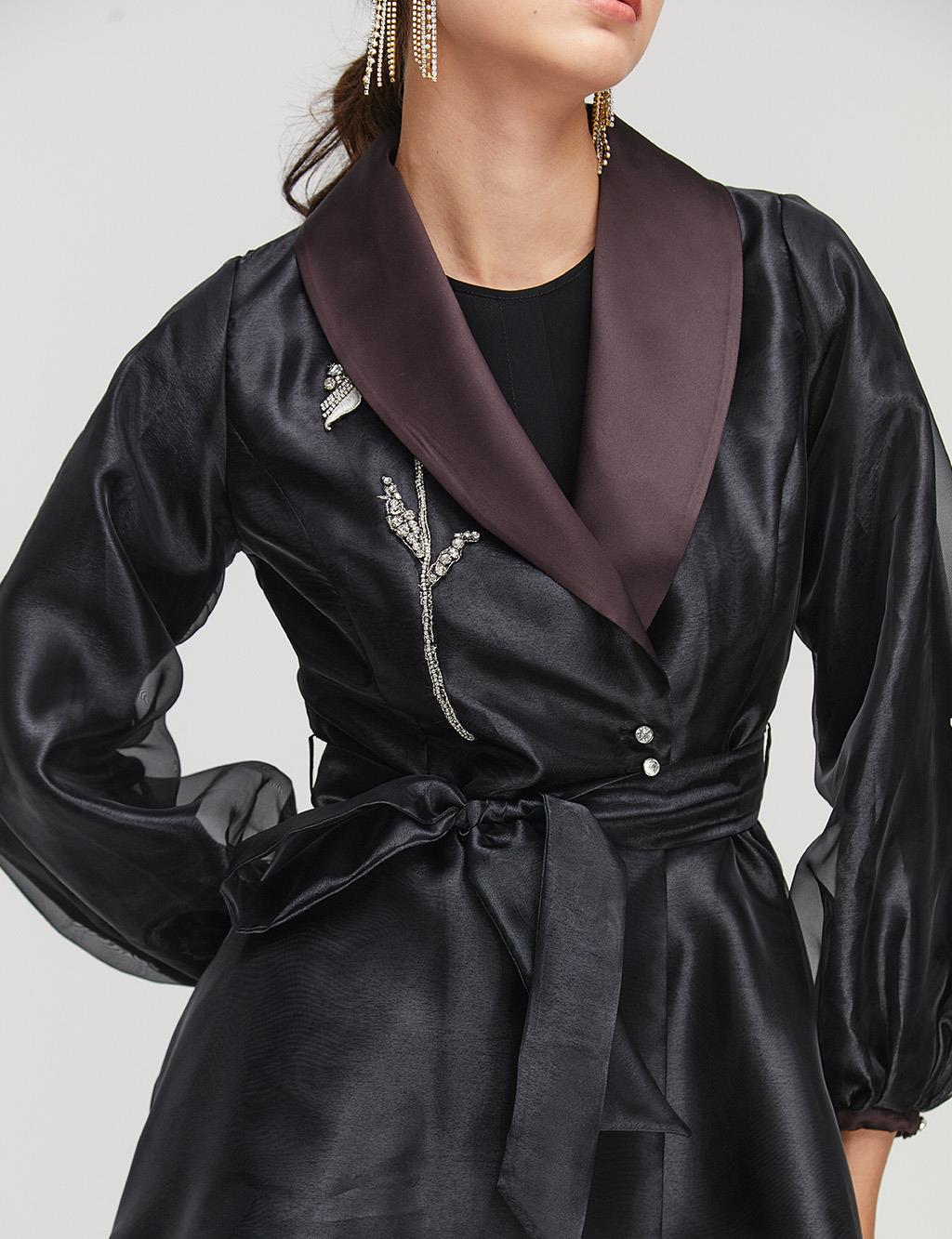 belted shawl collar jacket