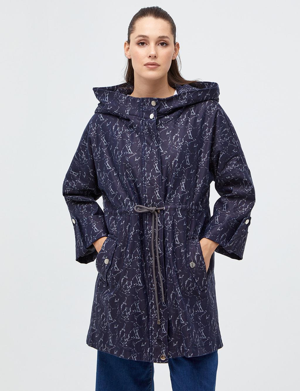 Knotted cutwork appliqué trench coat main image 1
