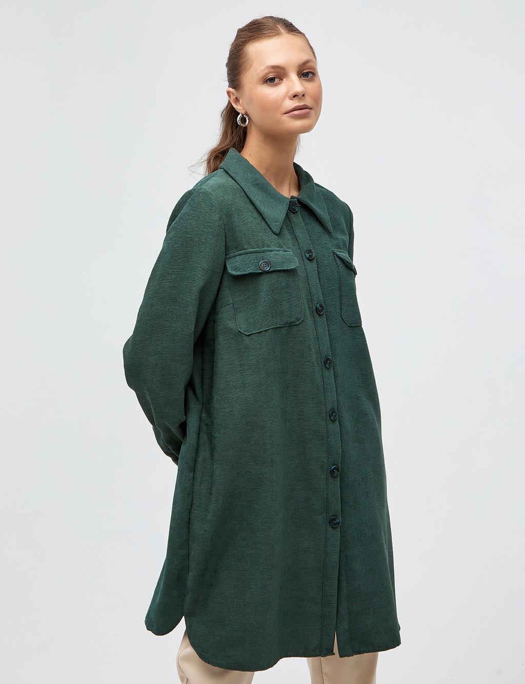 Double Pocket Corduroy Jacket Smoke 