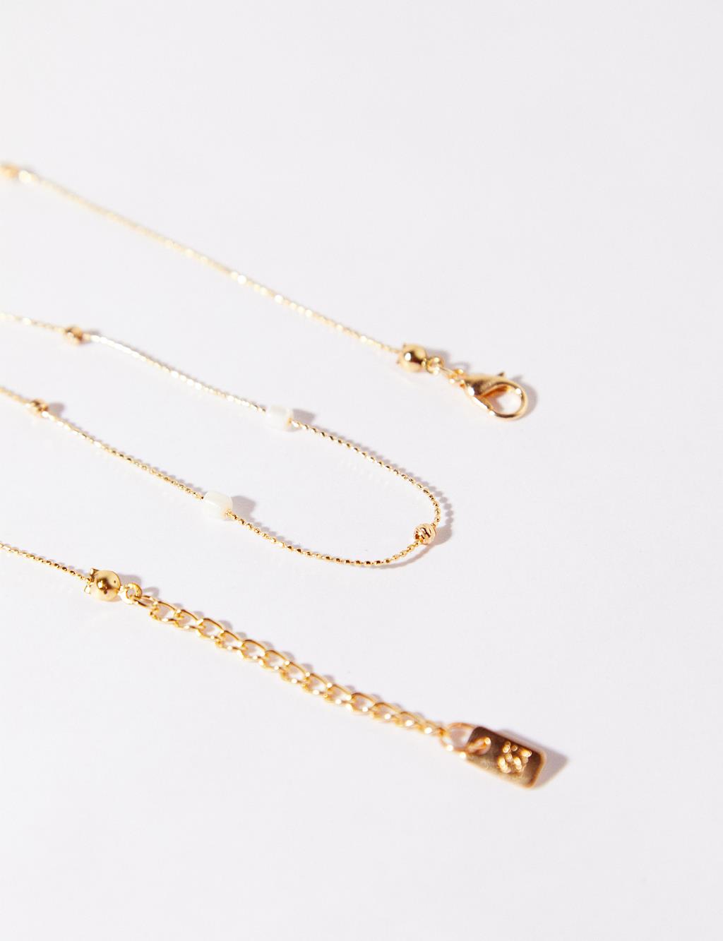 Bead Detailed Dorica Necklace White