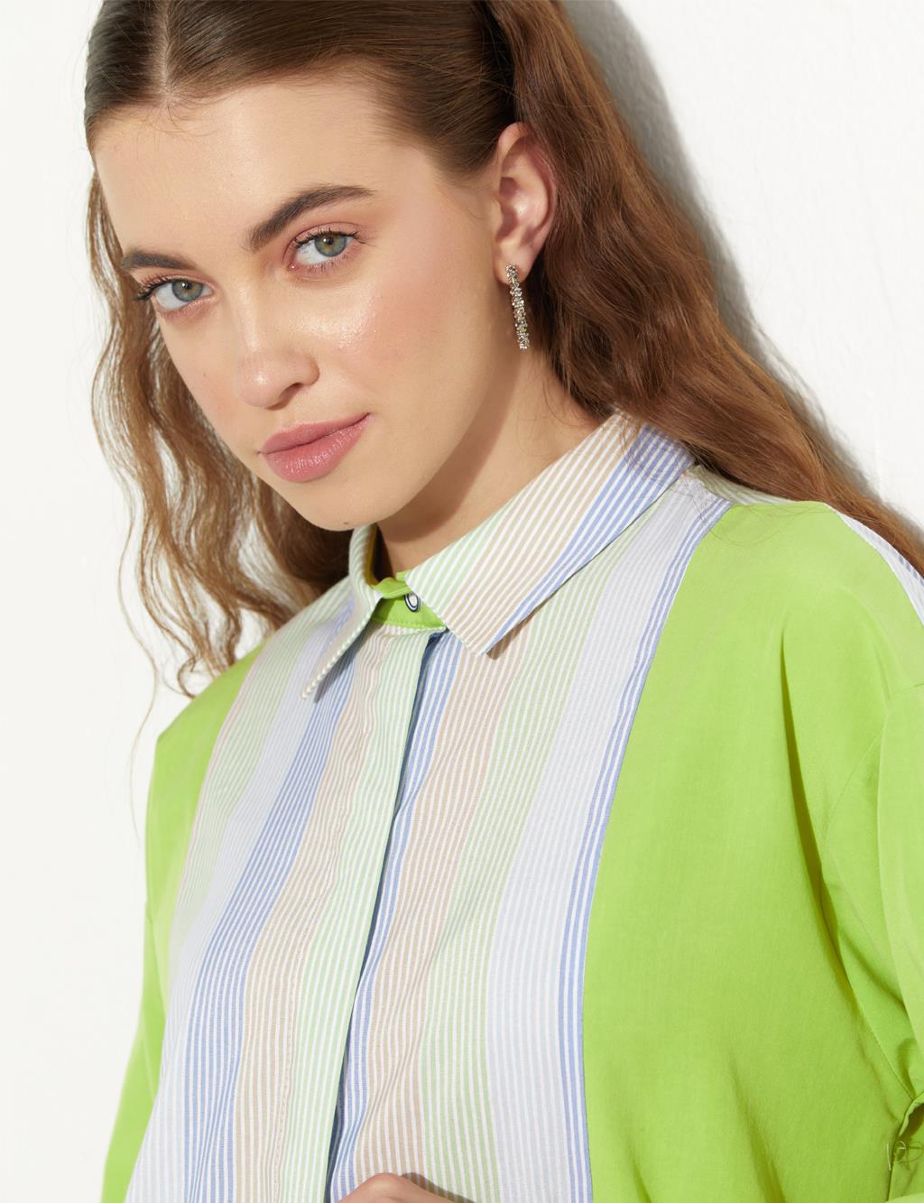 Hidden Placket Shirt with Pintucks main image 0