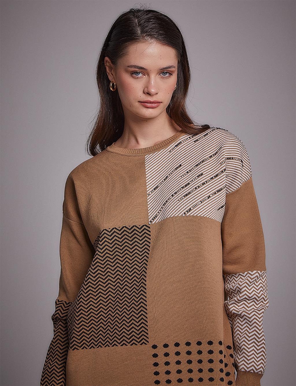 Luke Black Abstract Collared Tunic