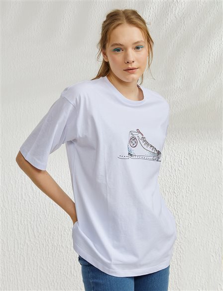 Embroidered T-Shirt White