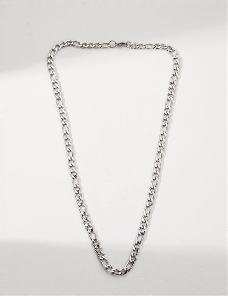 Thick Chain Necklace Silver Color