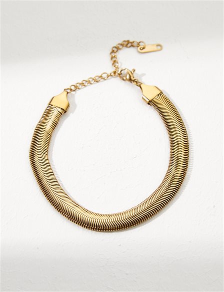 Flat Italian Chain Bracelet Gold Color