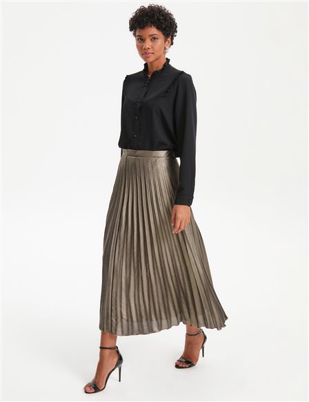 Pleated Skirt Khaki