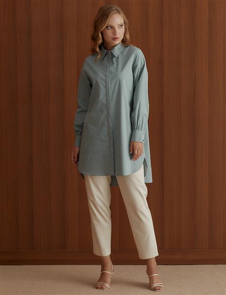 KYR Collar Metal Beaded Tunic Mint