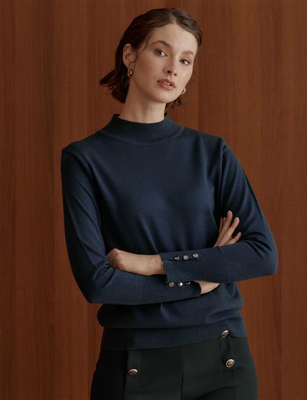 Basic Knit Sweater Indigo SZ TRK05