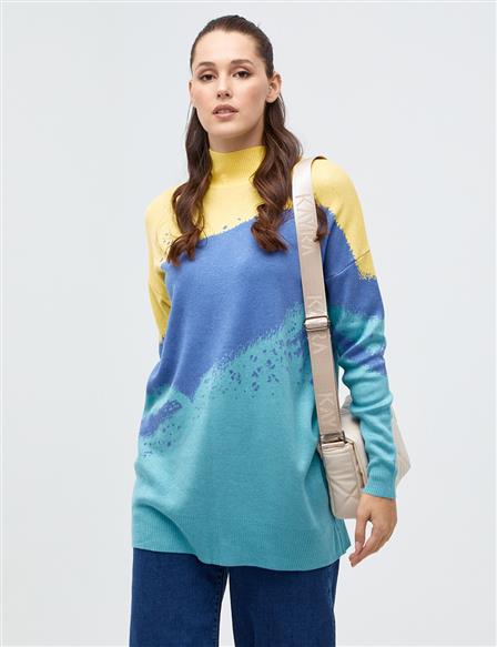 Color Transition Knitwear Tunic Mint